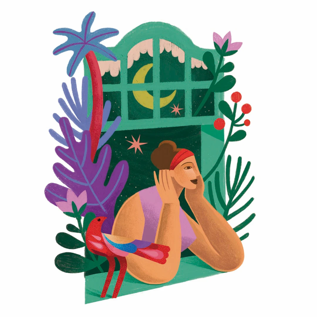 Ilustração — Moça na Janela